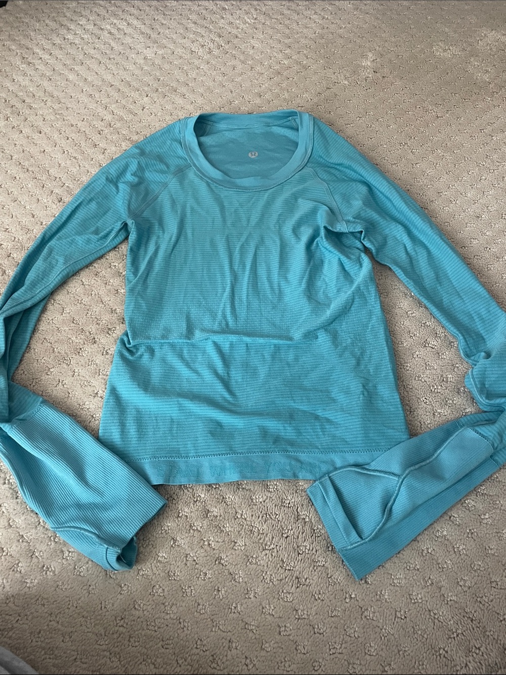 lululemon athletica Aqua Long Sleeve Crew Top